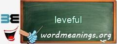 WordMeaning blackboard for leveful
